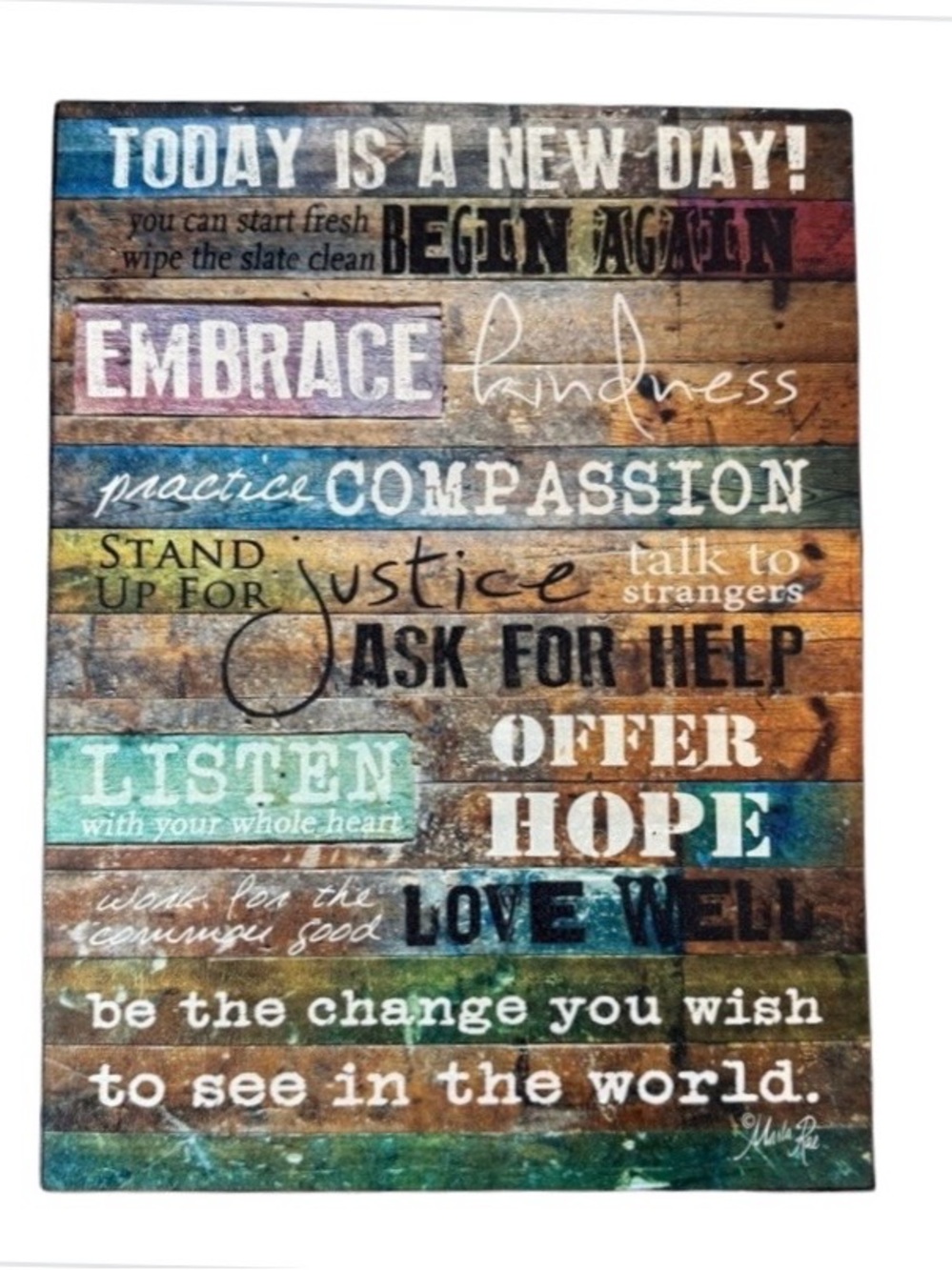 🏡Like New Inspirational Wooden Wall Art 12” x 16”